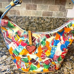 Vintage retired candy print bucket back! Dooney & Bourke!  So special.